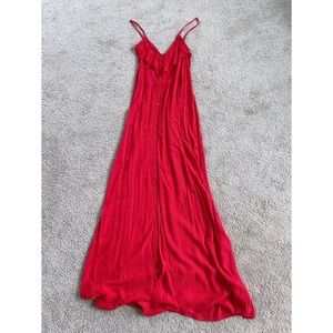 Red maxi dress